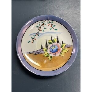 Hand Painted Japanese China Saucer Flowers Hotta Yu Shoten & Co. Vintage 1920-41